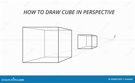 Cómo Dibujar Cubo En Perspectiva Proceso De Dibujo De Cubo d Ilustración del Vector