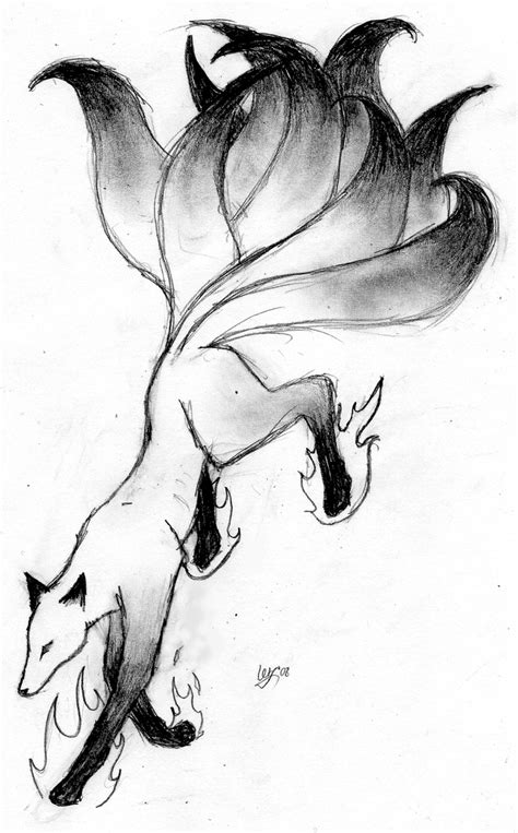 Kitsune Spirit Sketch By ~blackmagpie On Deviantart Fox Drawing
