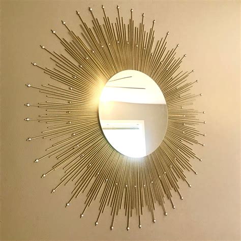 Extra Large 36 Gold Sunburst Mirror With Gems Starburst Etsy