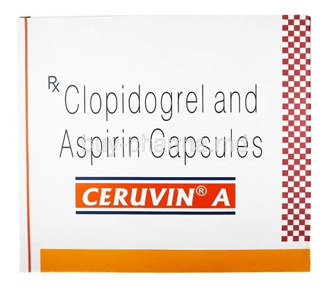 Ceruvin 75mg tablet is an antiplatelet medication. Buy Ceruvin, Aspirin/ Clopidogrel Online