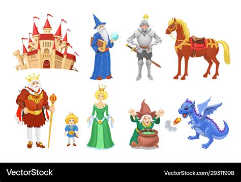 Fantasy Fairy Tale Clipart Cartoon Characters Vector Image