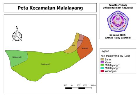 Peta Administrasi Kecamatan Malalayang Kota Manado Sulawesi Utara