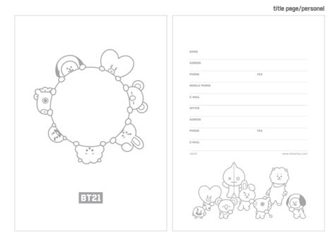 Bts Bt21 Official Hologram Note Writing Paper Printable