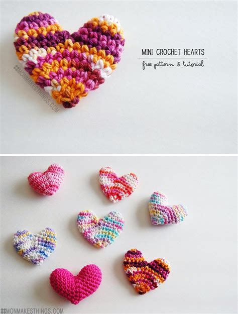 Mon Makes Things Mini Crochet Heart Pattern Crochet Heart Pattern