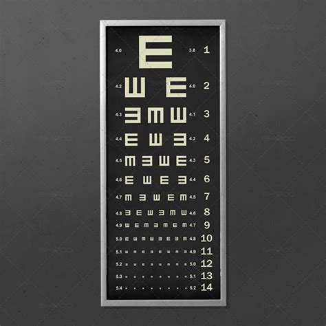 Eye Chart Print Triptych Typography Poster Snellen Vintage Etsy
