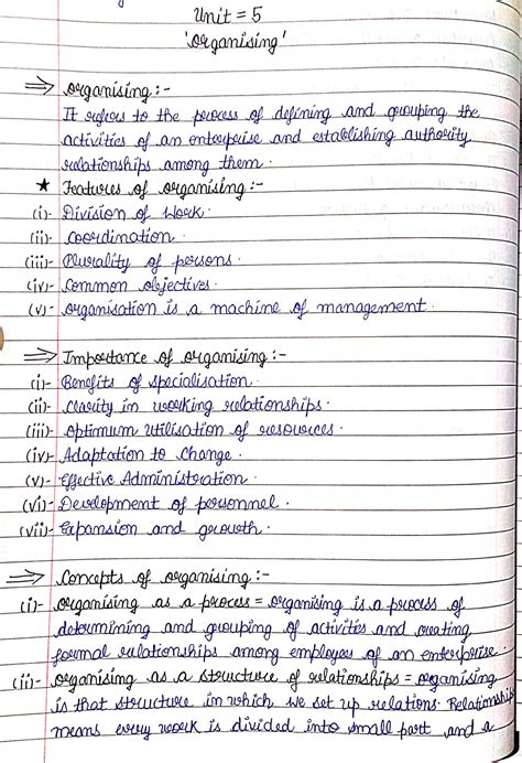 C5 Organising Class 12 Business Studies Handwritten Notes
