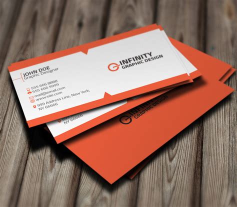Orange Business Card Template For Designer Free Download