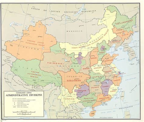 Large Scale Detailed Administrative Divisions Map Of Communist China
