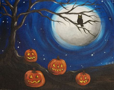 Spooky Night At The Softail Halloween Painting Painting Holiday