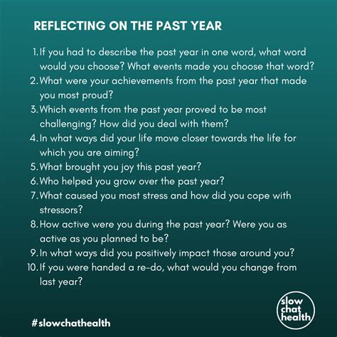 10 Prompts To Help Reflect On Your Year Slowchathealth