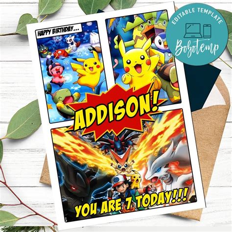 Pokemon Pikachu Happy Birthday Card To Print At Home Diy