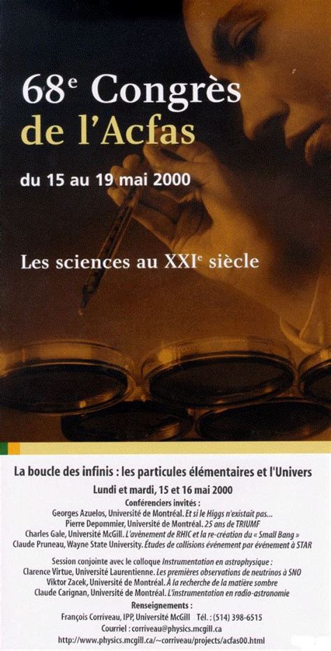 68e Congres De Lacfas 15 19 Mai 2000 Universite Den Montreal