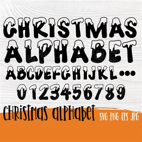 Winter Christmas Alphabet Svg Font Svg Cutfile Script Font Digital Font