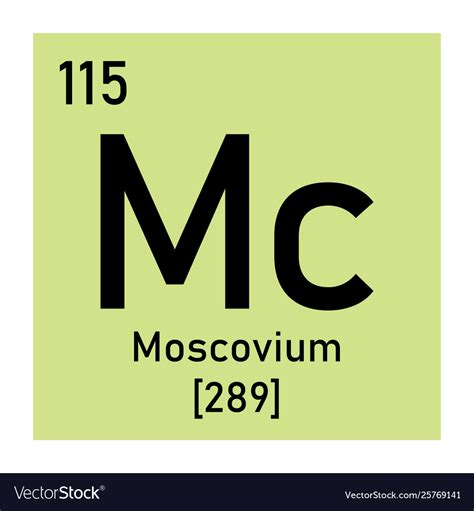 Moscovium Chemical Symbol Royalty Free Vector Image