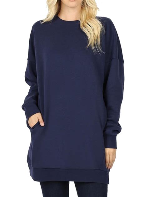 Made By Olivia Made By Olivia Womens Casual Oversized Crew Neck