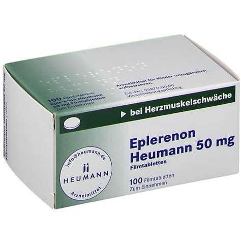 Epleday 30, 50 ve 100 tablet içeren alu/alu blister ambalajlarda piyasaya sunulmaktadır. Eplerenon Heumann 50 mg Filmtabletten 100 ST ...