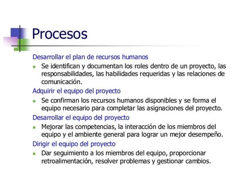 8 Gestión De Los Recursos Humanos Del Proyecto