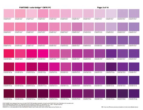 Purple Pantone Color Chart