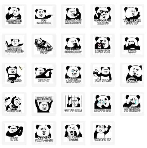 Funny Panda Man Chinese Meme Sticker Pack R Biaoqingbao