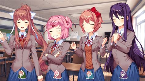 Wholesome Happy Dokis With Their Respective Chibis Ddlc