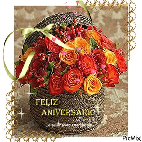 Feliz Aniversário Rosas  Animado Gratis Picmix