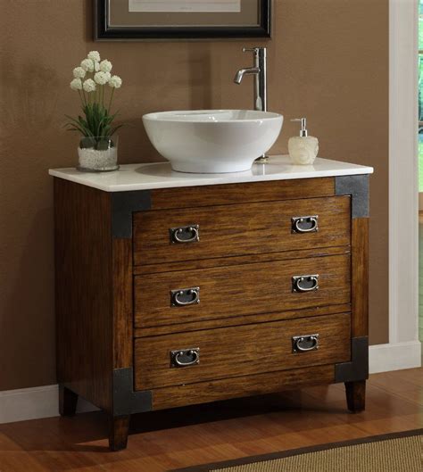 Add a modern accent to your bathroom vanityadd a modern accent to your bathroom vanity with the stylish glacier bay square vitreous china vessel sink in white. Vessel Sink Vanity Size:36x20x32"H | Vintage bathroom ...