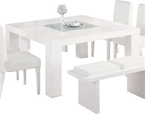 Standalone oval dining table & chairs (4seat). Global Furniture USA Lony Square Dining Table in White - Modern - Dining Tables - by Beyond Stores
