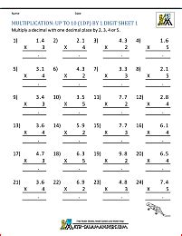 Printable Multiplication Sheets 5th Grade