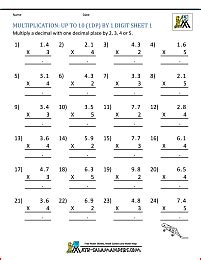 There are many operations with decimals worksheets throughout the page. free 5th grade math sheets multiplication 2 digits ...