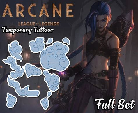 Jinx Temporary Tattoo Jinx Cosplay Costume Lol Fake Etsy League Of Legends Jinx