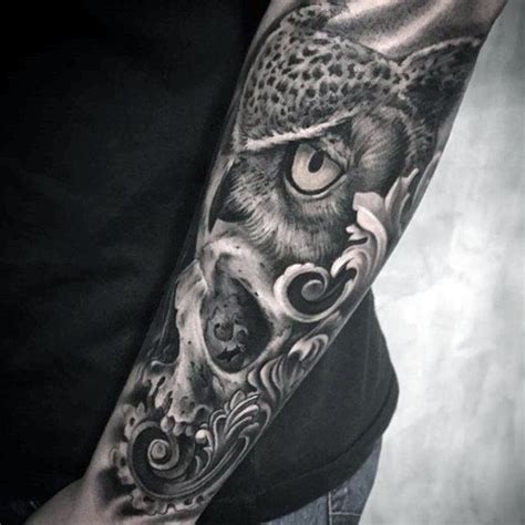 50 Owl Skull Tattoo Designs For Men Cool Ink Ideas