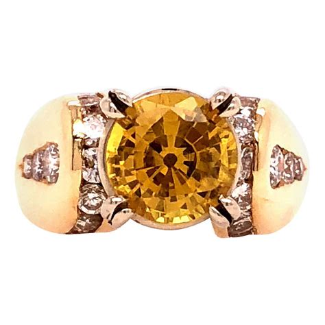 Yellow Sapphire And Diamond Ring For Sale At 1stdibs