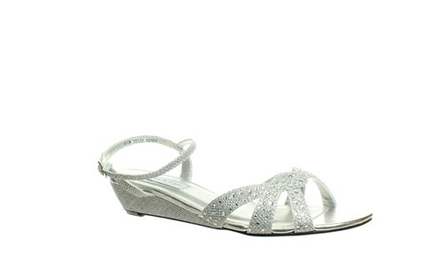 Touch Ups Womens Lena Silver Sandals Size 85 Wide 937228 Ebay