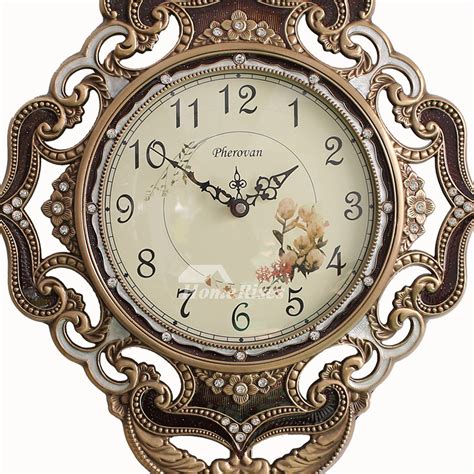 Brass Wall Clock Pendulum Gold Vintage Rustic Hanging Art Deco Luxury