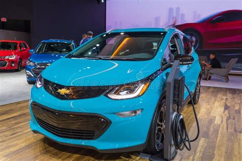 Chevrolet Bolt Ev Electric Car Charging On Display Editorial Stock