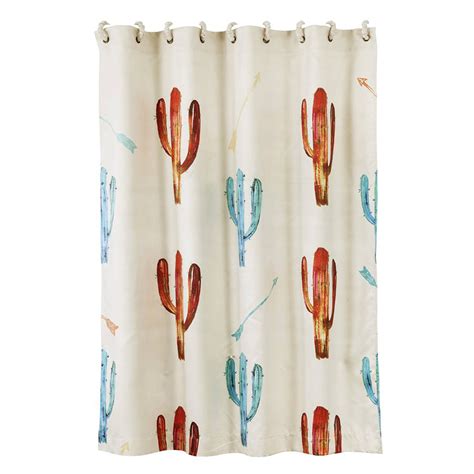 Western Shower Curtains Watercolor Cactus Shower Curtain Lone Star