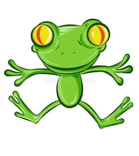 Jumping Frog Cartoon Character Stock Vector Illustration Of Party