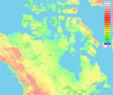 Canada Topographic Map Elevation And Landscape