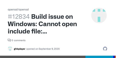 Build Issue On Windows Cannot Open Include File Openssl Opensslconf