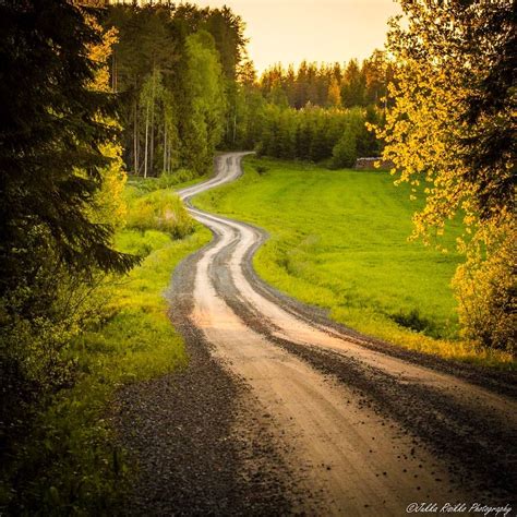 Country Road On A Summer Morning Finland By Jukka Risikko