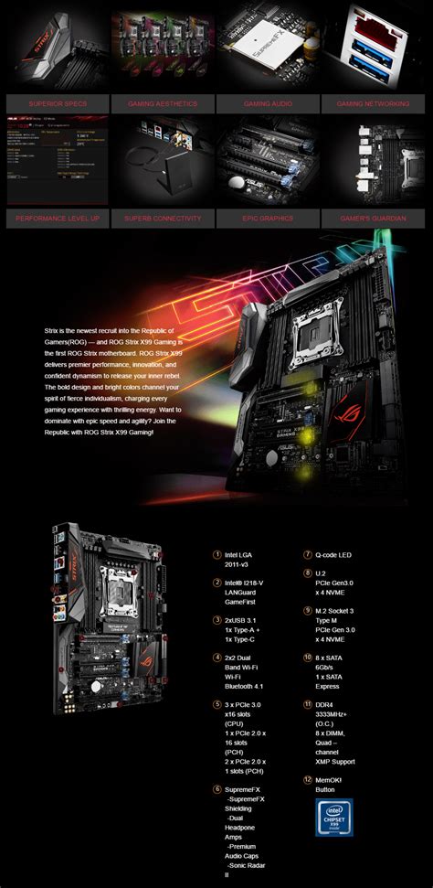 Buy Asus Rog Strix X99 Gaming Motherboard Strix X99 Gaming Pc Case