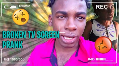 broken tv screen prank on jamaican mom epic reaction youtube