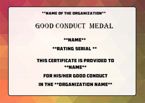 Army Good Conduct Medal Certificate Template 5 Templates Example