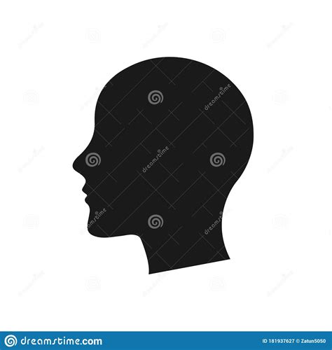 Human Head Silhouette Black Color Vector White Background Stock Vector