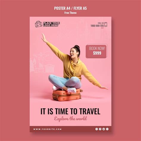 Free Psd Time To Travel Social Media Posts Template