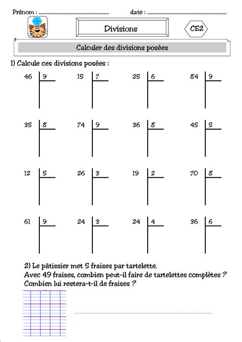 Division Cm1 A Imprimer Plastifier Et à Laisser à Disposition De