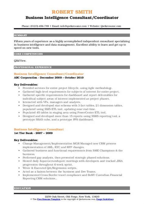 Choose from 20+ professional cv templates. Business Intelligence Consultant Resume Samples | QwikResume