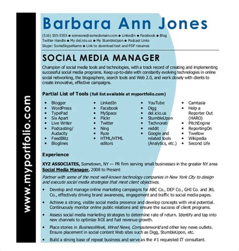 A social media role can cover a wide spectrum of tasks and responsibilities. 15+ Social Media Resumes Templates - PDF, DOC | Free & Premium Templates