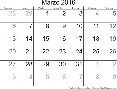 Calendario Marzo 2016 Calendarios Para Imprimir