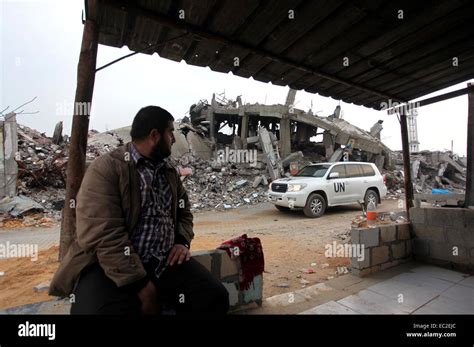 gaza city gaza strip palestinian territory 8th dec 2014 a palestinian man looks on a u n